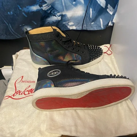 Christian Louboutin Iridescent Black Men's Sneakers - Picture 1 of 5